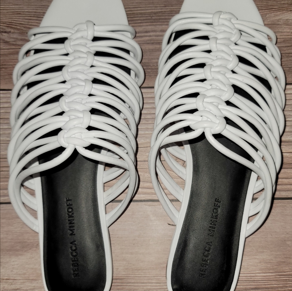 REBECCA MINKOFF FLAT SANDALS WHITE MAELYNN
